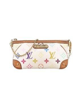Louis Vuitton Pouch Pochette Mila MM Blanc Monogram Multicolor Chain Handbag